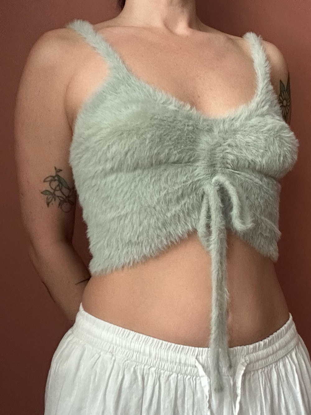 Wild Fable fuzzy mint crop top